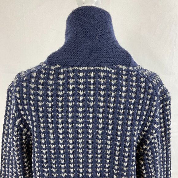 Frederik Anderson Copenhagen Sweater Men's L Blue Gray Cowl Neck Long Sleeve - Picture 10 of 14